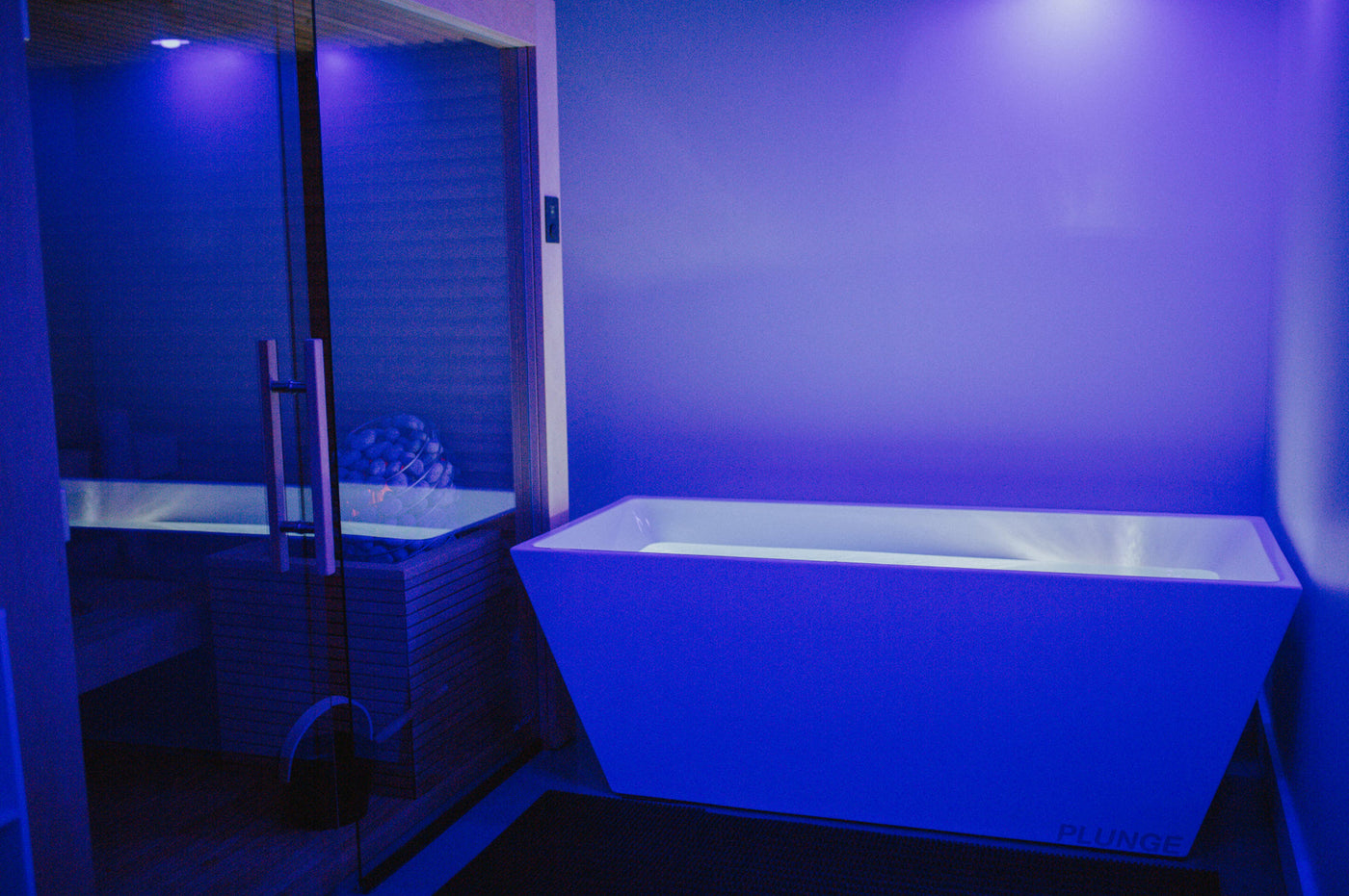 Private room with blue light