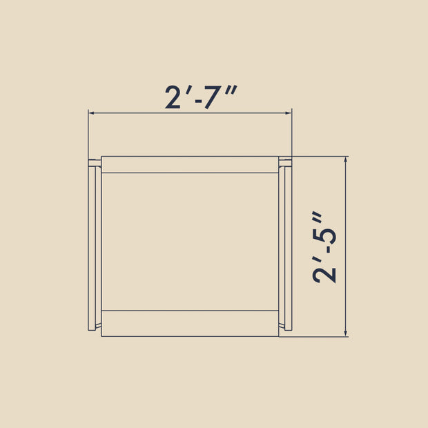 Evia Chair dimensions top view