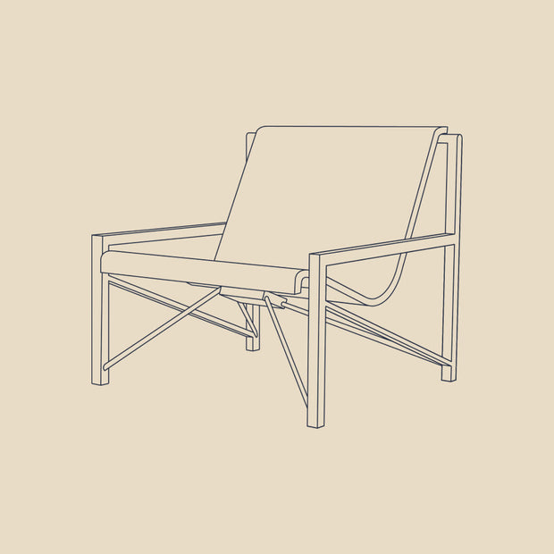 Evia Chair spec drawing front angled view