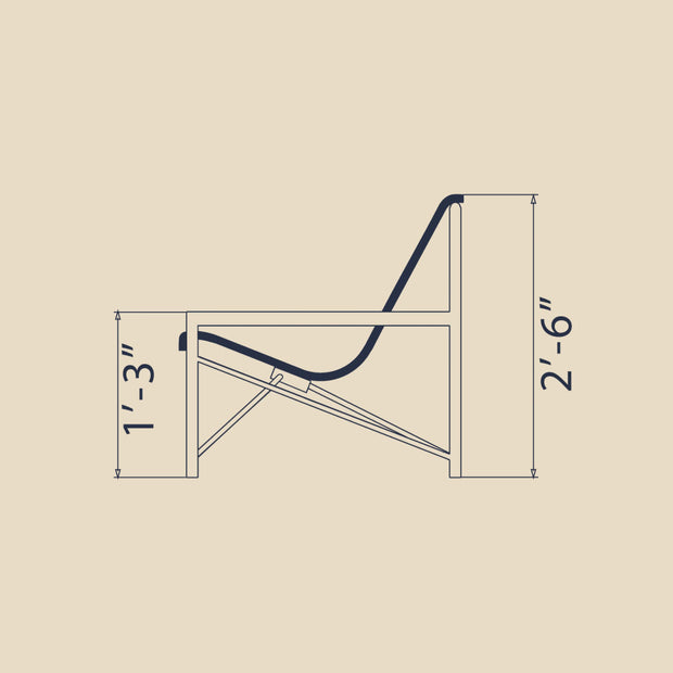 Evia Chair dimensions side view