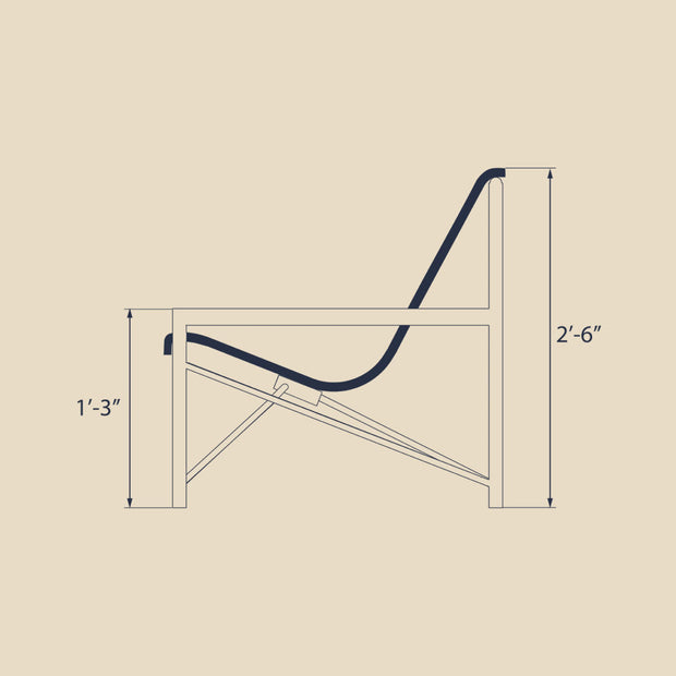 Evia Lounge dimensions side view