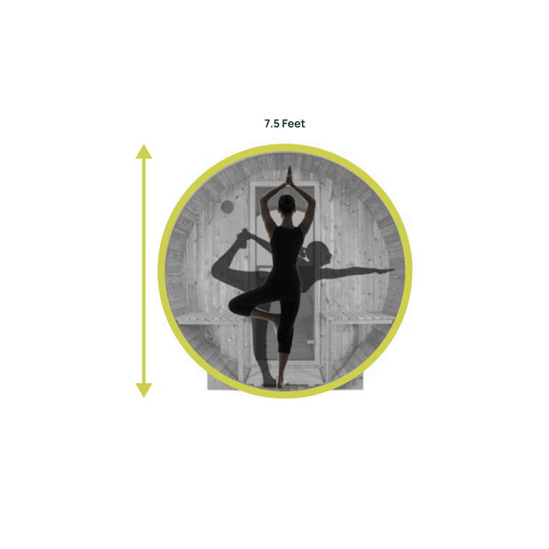 Barrel sauna diameter 7.5 feet