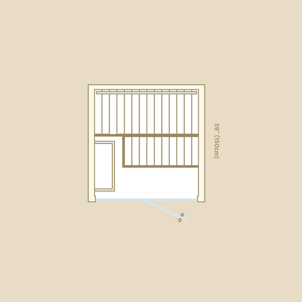 Cala Glass sauna top view diagram