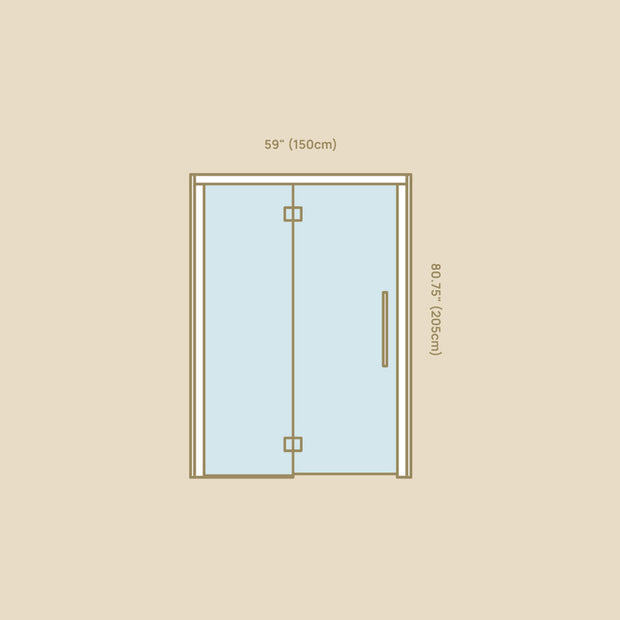 Cala Glass sauna front view diagram