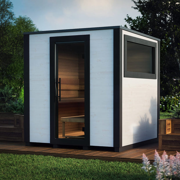 Garda sauna cabin in translucent white 